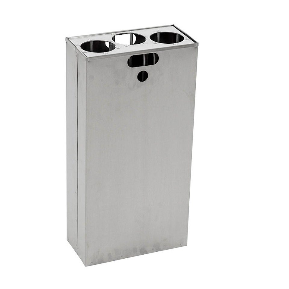 Mülleimer Abfallbehälter Bechersammler, 55L, Haiti, Halber & PROREGAL® Inneneinsatz Silber
