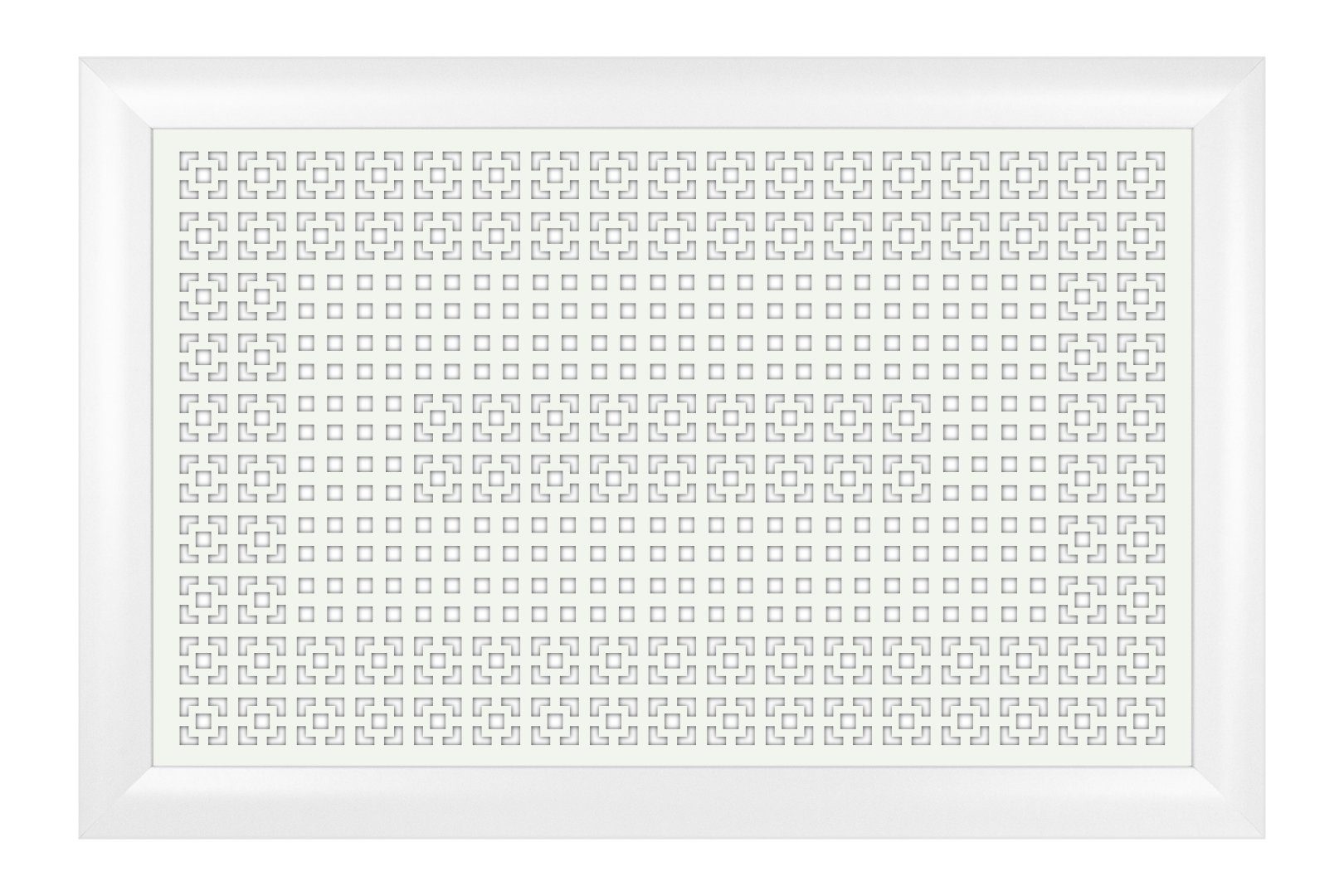 Arkmaster Heizungsverkleidung, Heizkörperverkleidung Lüftungsgitter MDF foliert weiß 900mm Heizkörperabdeckung - 600 (90x60cm) 120cm x Landhaus Damasco/Quadro Heizungsabdeckung Holz