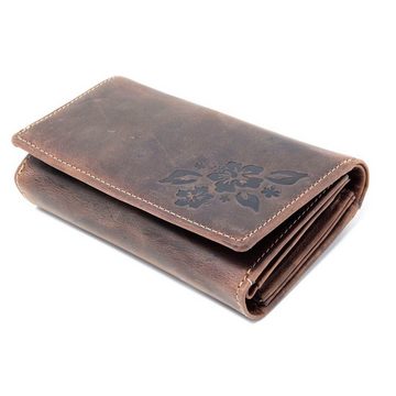 SHG Geldbörse ◊ Damen Leder Börse Portemonnaie Frauen Geldbeutel (Damenbörse Vintage Leder), Münzfach, Reißverschluss, Kreditkartenfächer