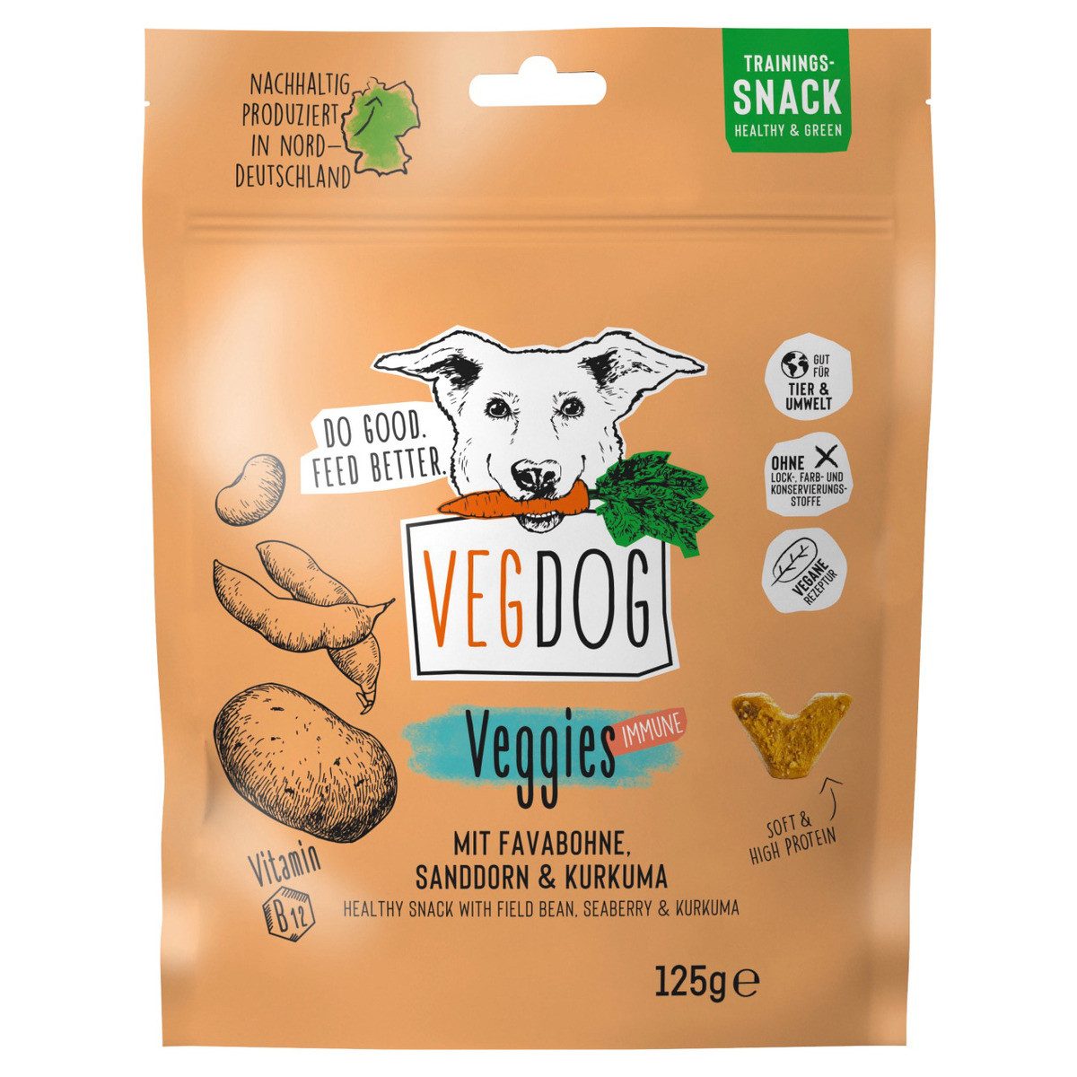 VEGDOG VEGGIES Immune 125 g, Snack für: Hund