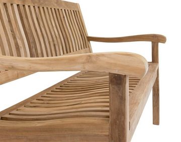 LEX Gartenbank 3-Sitzer Gartenbank 150 cm aus Teakholz ergonomisch geformt