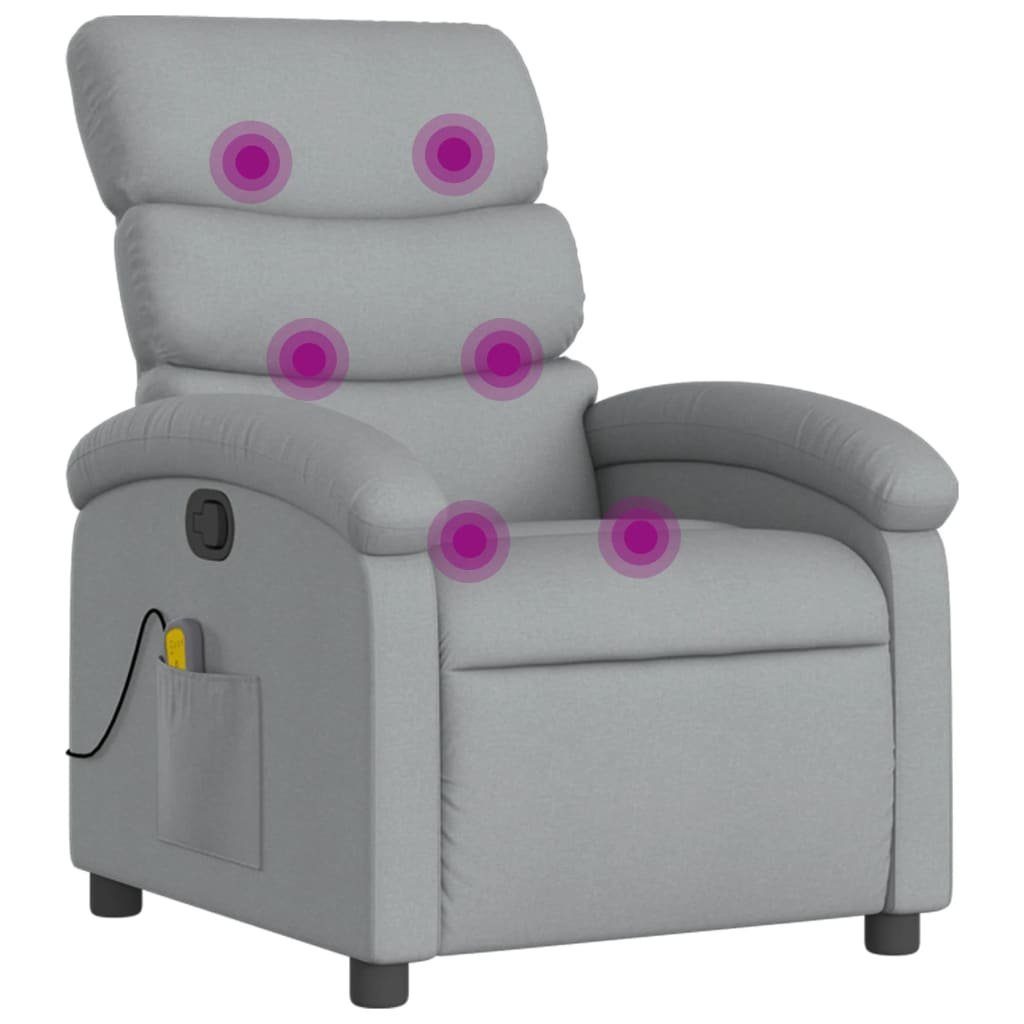 vidaXL Massagesessel Stoff Sessel (1-St) Hellgrau