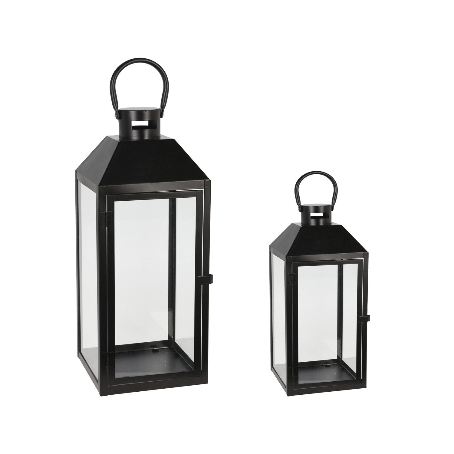 Mojawo Laterne 2er Set Gartenlaternen Laternen Metall Windlicht Schwarz H23 günstig online kaufen
