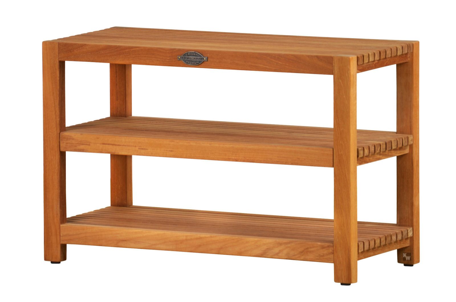 Kai Wiechmann Badregal Holz Badezimmerregal Lucia Premium Teak, Massivholz Regal, 3 Etagen, verstellbarer Zwischenboden