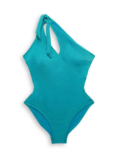 Esprit Badeanzug One-Shoulder-Badeanzug mit Glitzereffekt