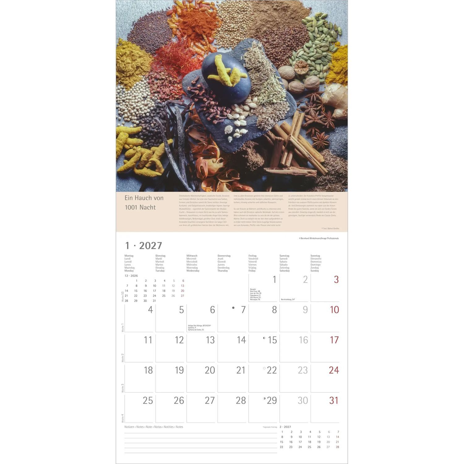 Wandkalender Kräuter und Gewürze 2027 – Bild 2 von 5