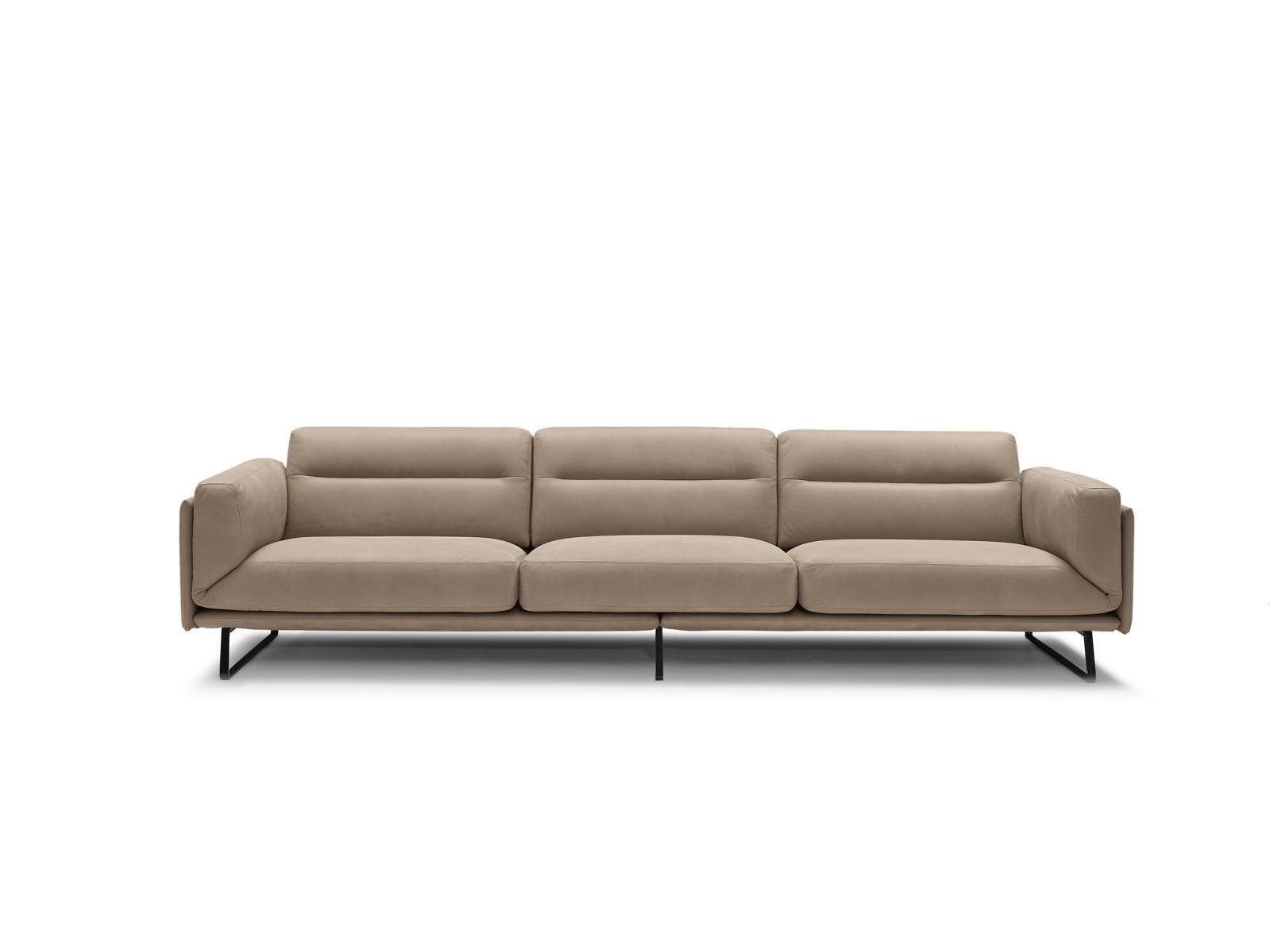 Luxus 4 4-Sitzer Beige Sitzer JVmoebel Design Polster Viersitzer Couch Sofa Ledersofas