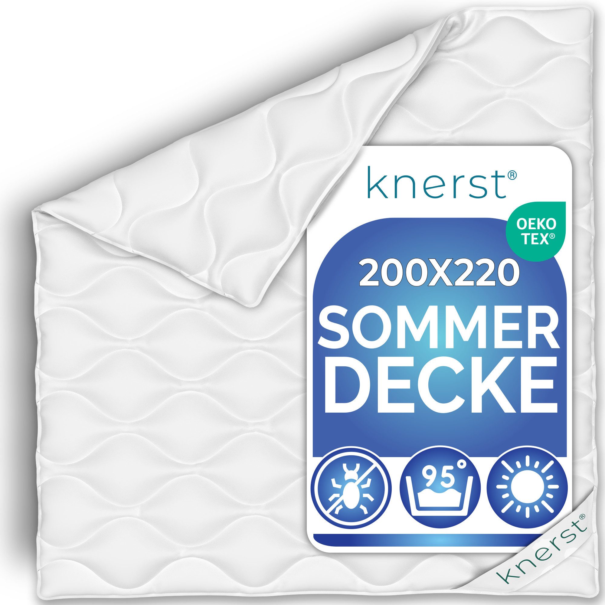KNERST Microfaserbettdecke Sommerdecke & Ganzjahresdecke 135x200, 155x220, uvm, Füllung: Klimafaser-Polyesterfüllung, Bezug: Polyester, Allergikerfreundlich, atmungsaktiv, temperaturausgleichend