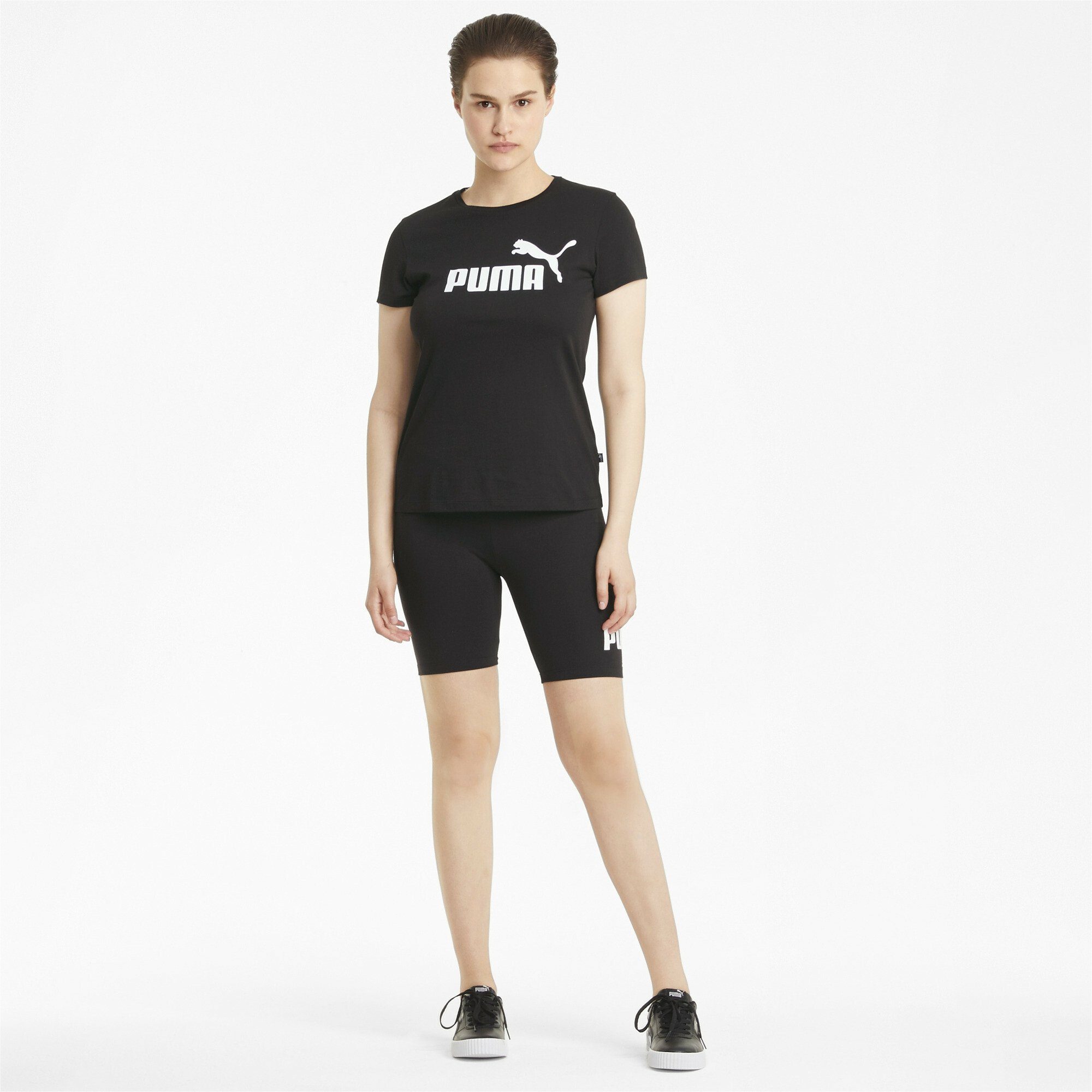 PUMA T-Shirt Damen T-Shirt Black Logo Essentials