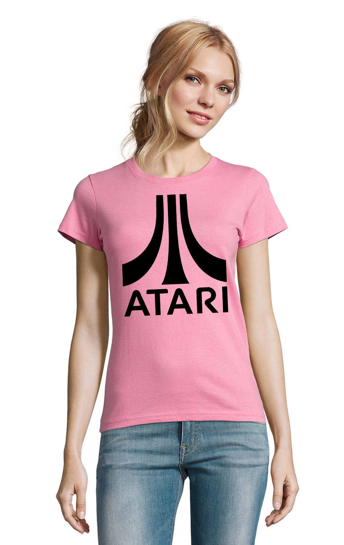 T-Shirt Atari Retro Gaming Damen T-Shirt Baumwolle Slim Fit Kult