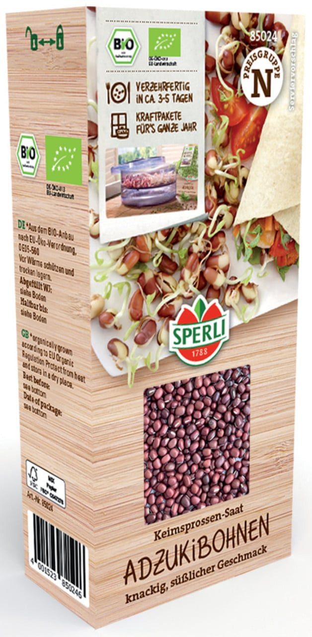Sperli Kräutersamen Sperli BIO Keimsprossen-Saat Adzukibohne, Bio