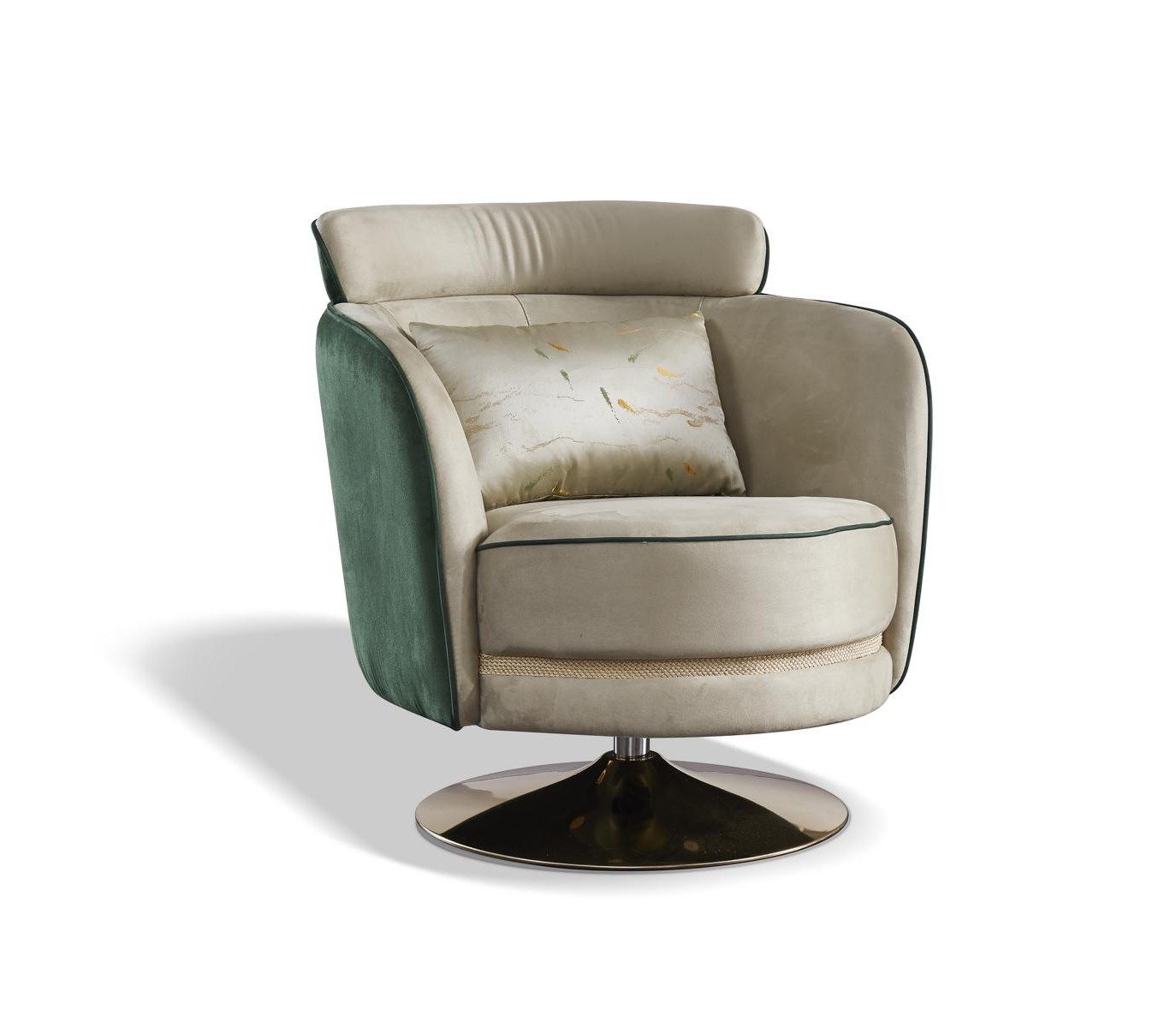 Xlmoebel Drehsessel Design Sessel Drehstuhl Leder Polster Samt für Wohnzimmer (1-St., Drehsessel), Made in Europa