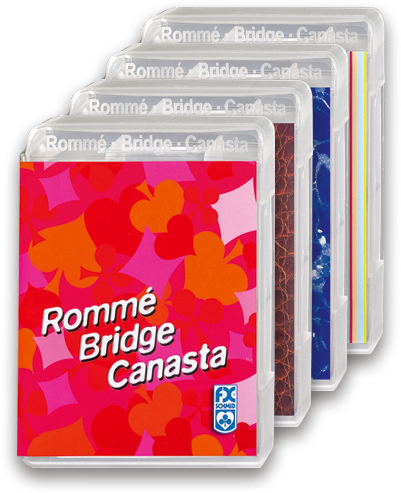 Ravensburger Spiel 2 x 55 Blatt FX Schmid Spielkarten Rommé, Bridge, Canasta Etui 27075