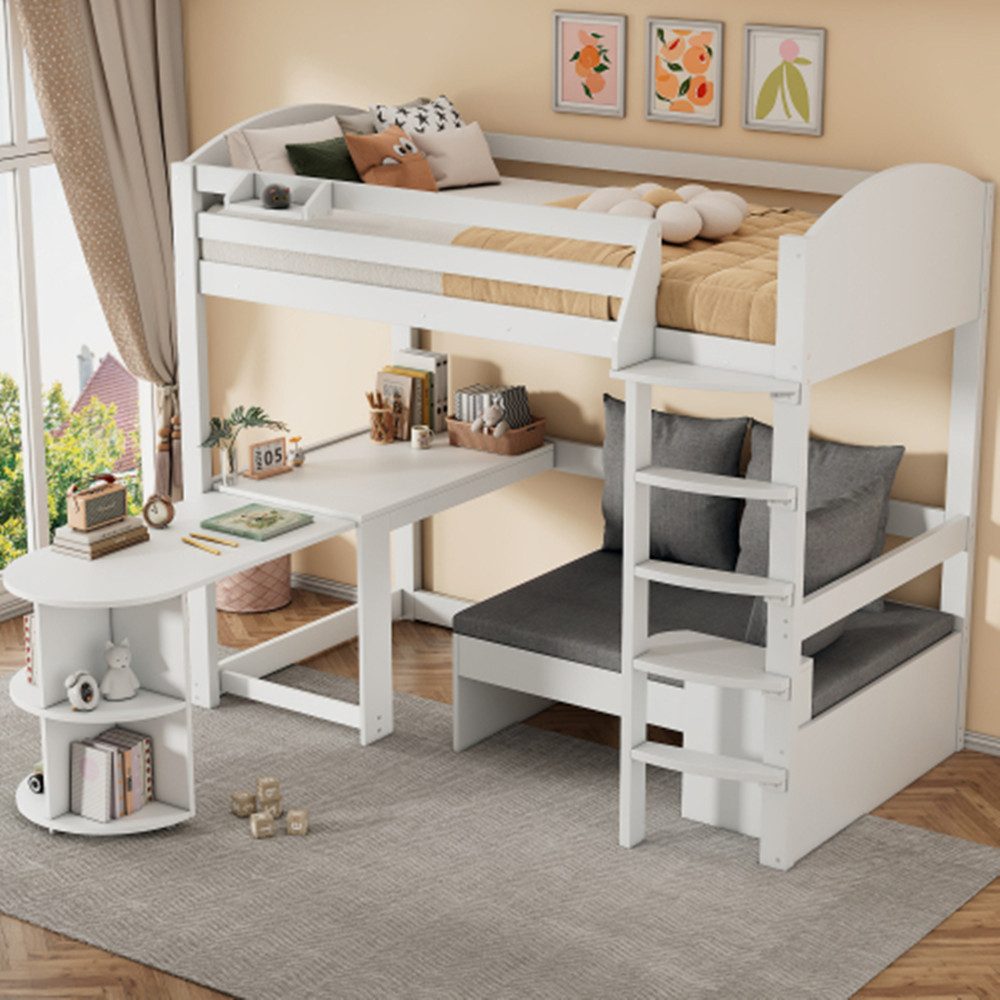 XDeer Hochbett Hochbett für Kinder,Multifunktionales Kinderbett, mit eine L günstig online kaufen