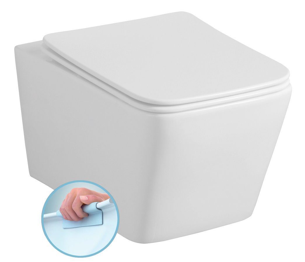 Sapho Tiefspül-WC PORTO Hänge-WC, Rimless, 36x52cm, Weiß, Sapho-PZ102WR