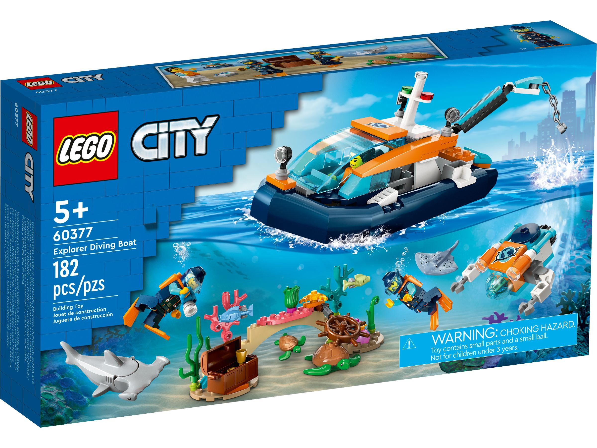 LEGO® LEGO® City 60377 Meeresforscher-Boot Konstruktionsspielsteine, (182 S günstig online kaufen