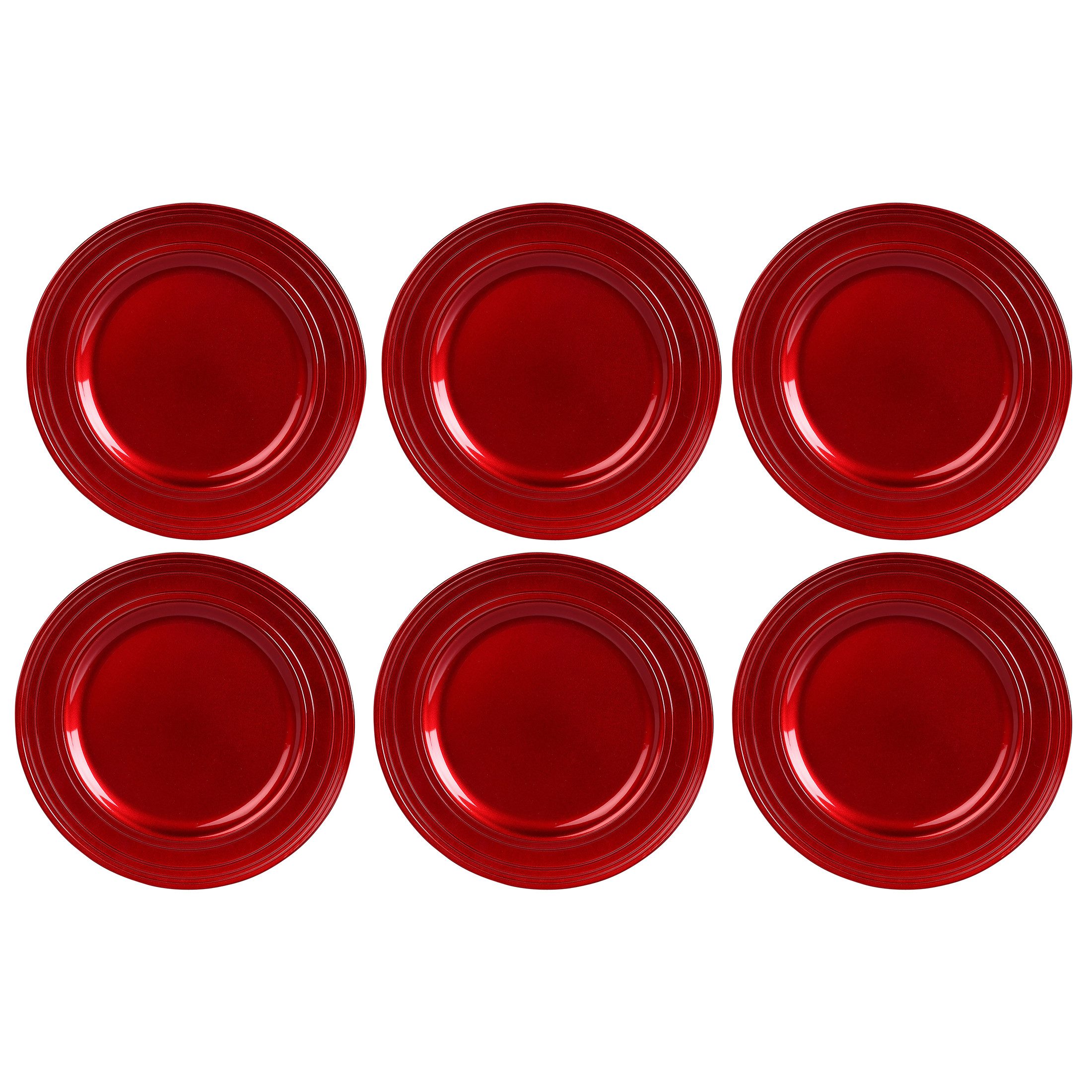 Annastore Презентационные тарелки 6 x Презентационные тарелки aus Kunststoff Dekoteller aus Kunststoff Dekoteller, Wiederverwendbar, Ø 33 cm