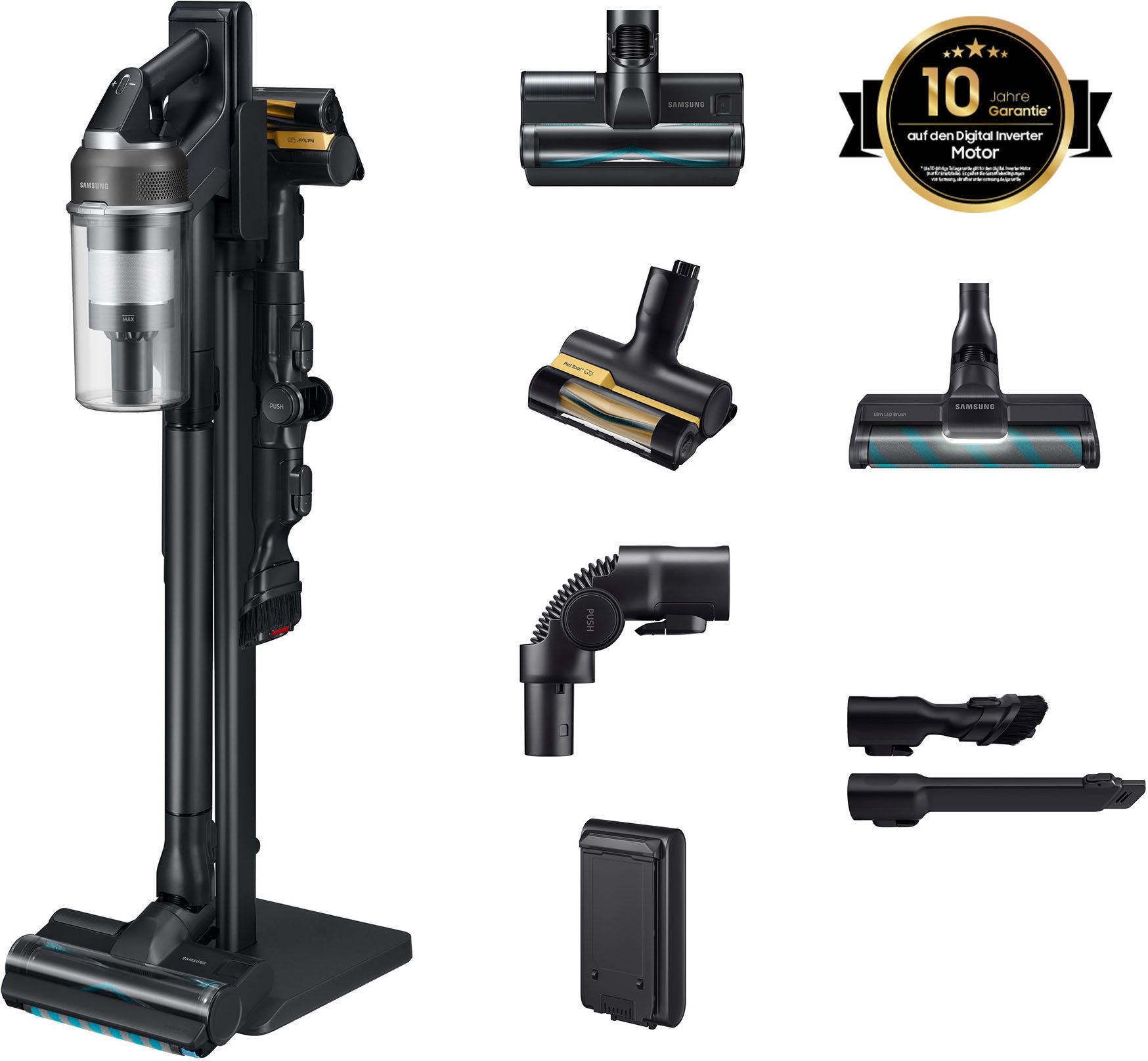 Samsung Akku-Handstaubsauger VS70H28HFC/WD, Jet 95S CompleteClean, 770 W, beutellos, 770 W, beutellos, Ersatzakku separat erhältlich