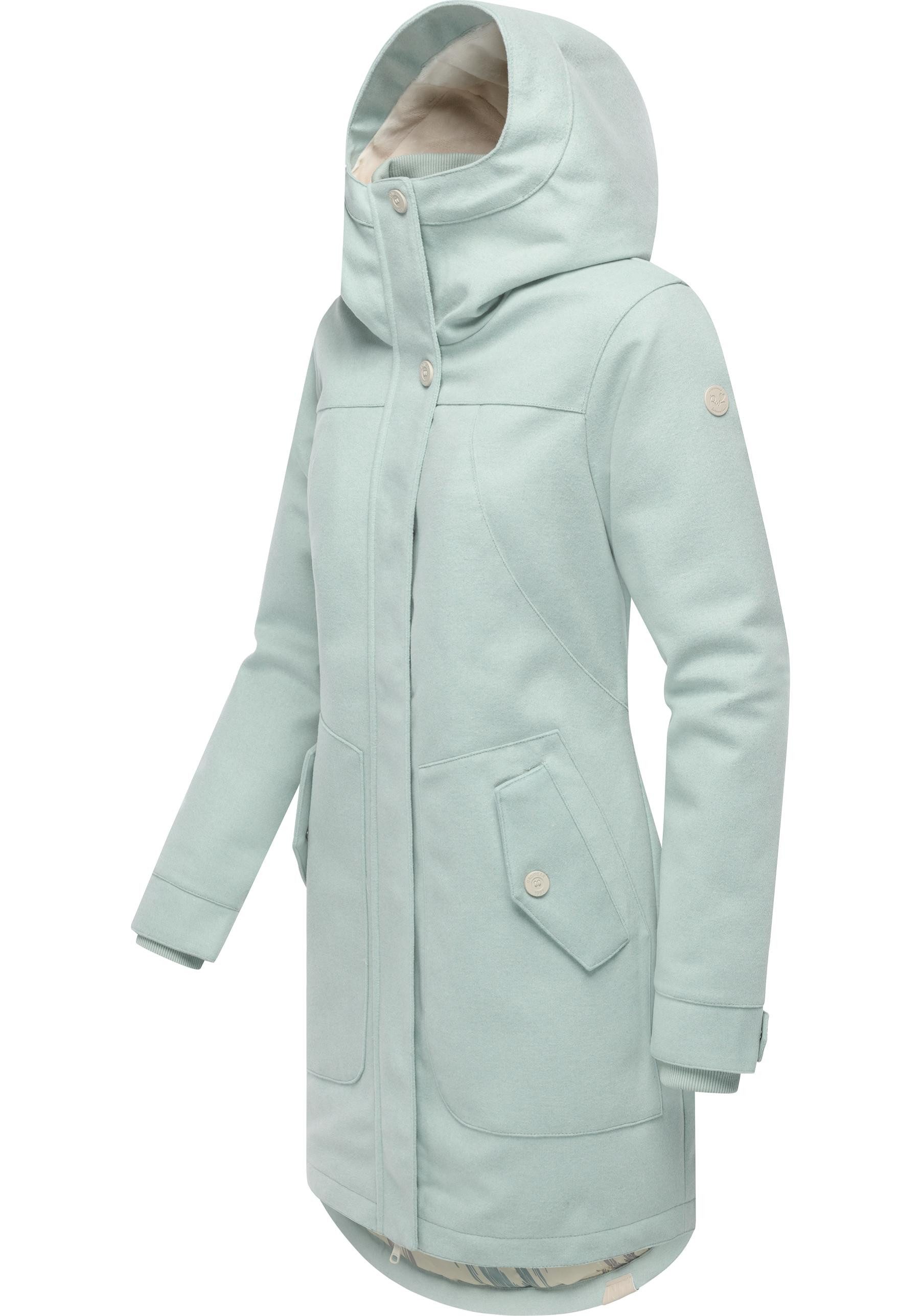 Ragwear Wintermantel Jannisa Coat Klassischer Damen Kurzmantel mit Kapuze