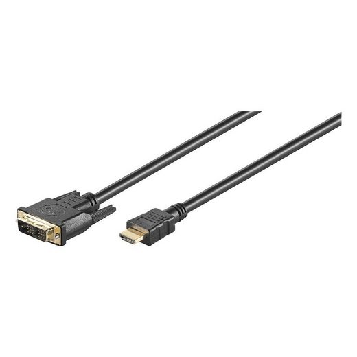 Goobay Audio- & Video-Kabel, DVI-D- Stecker Single-Link (18+1 pin) / HDMI-Stecker (Typ A), (200 cm), DVI zu HDMI