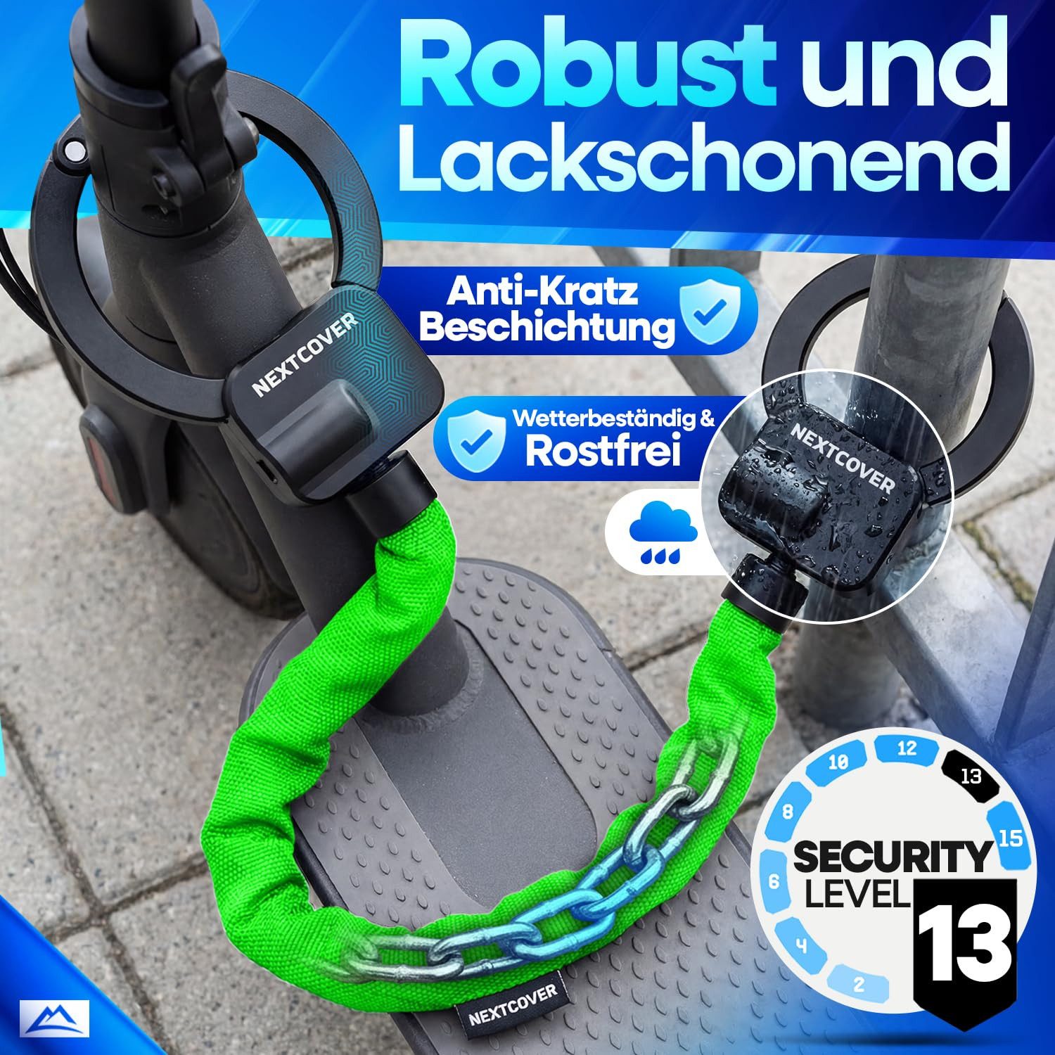 Nextcover Kettenschloss NEXTCOVER® E-Scooter Schloss [Steel-Secure-Technologie] – Bild 4 von 5