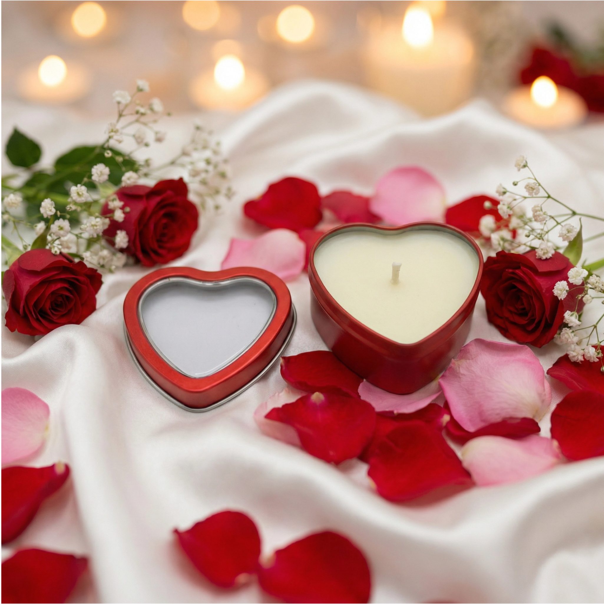WS-Trend Formkerze Handgemachte Liebe Herzen Sojawachs Kerze duftfrei 2-er Set (Set, 2-tlg)