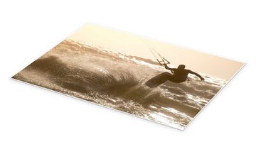 Posterlounge Poster Editors Choice, Kitesurfer springt vor einem schönen Hintergrund, Fotografie