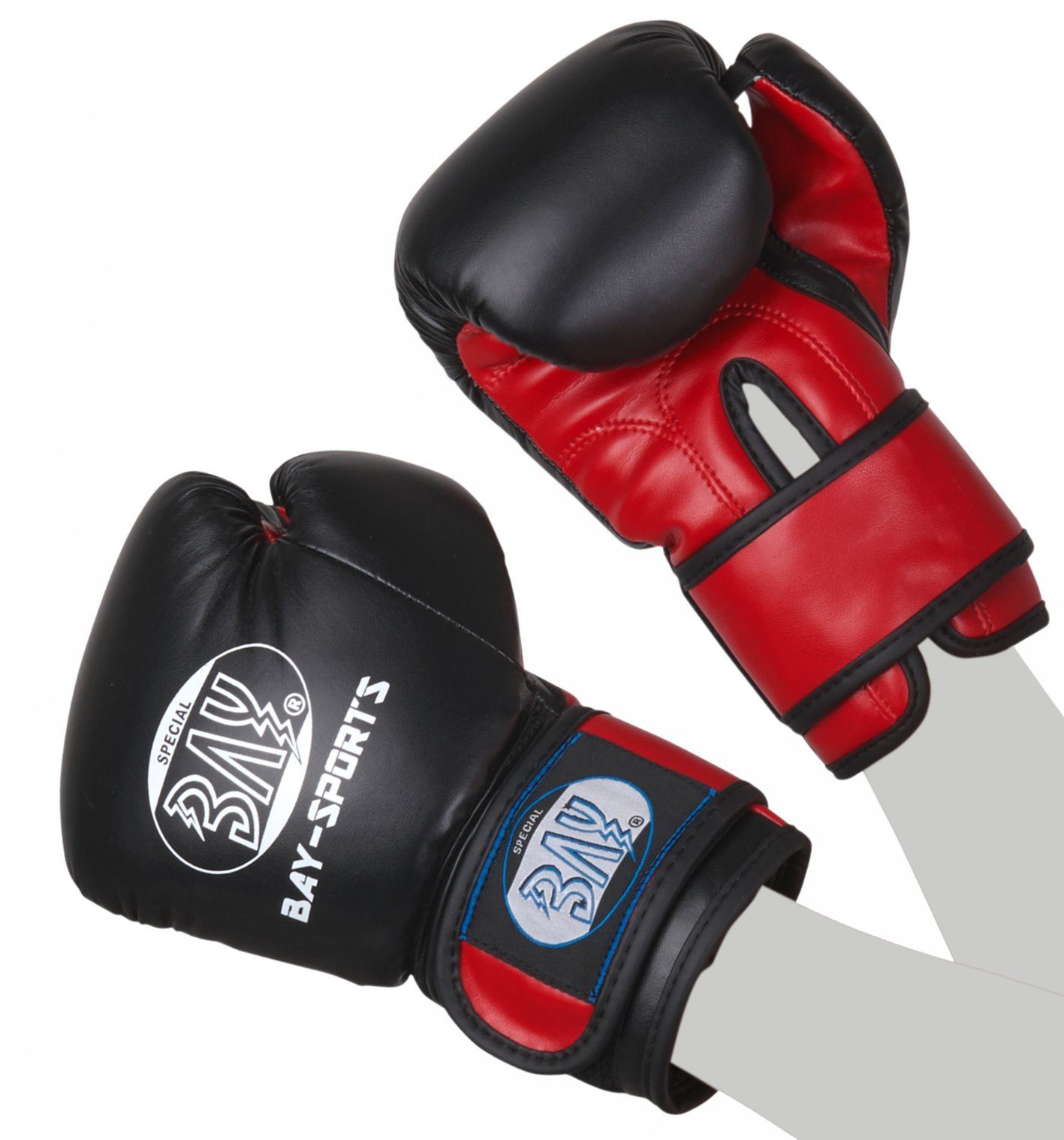 BAY-Sports Boxhandschuhe MiniFighter Kinderboxhandschuhe schwarz/rot Boxen Kickboxen – Bild 2 von 2