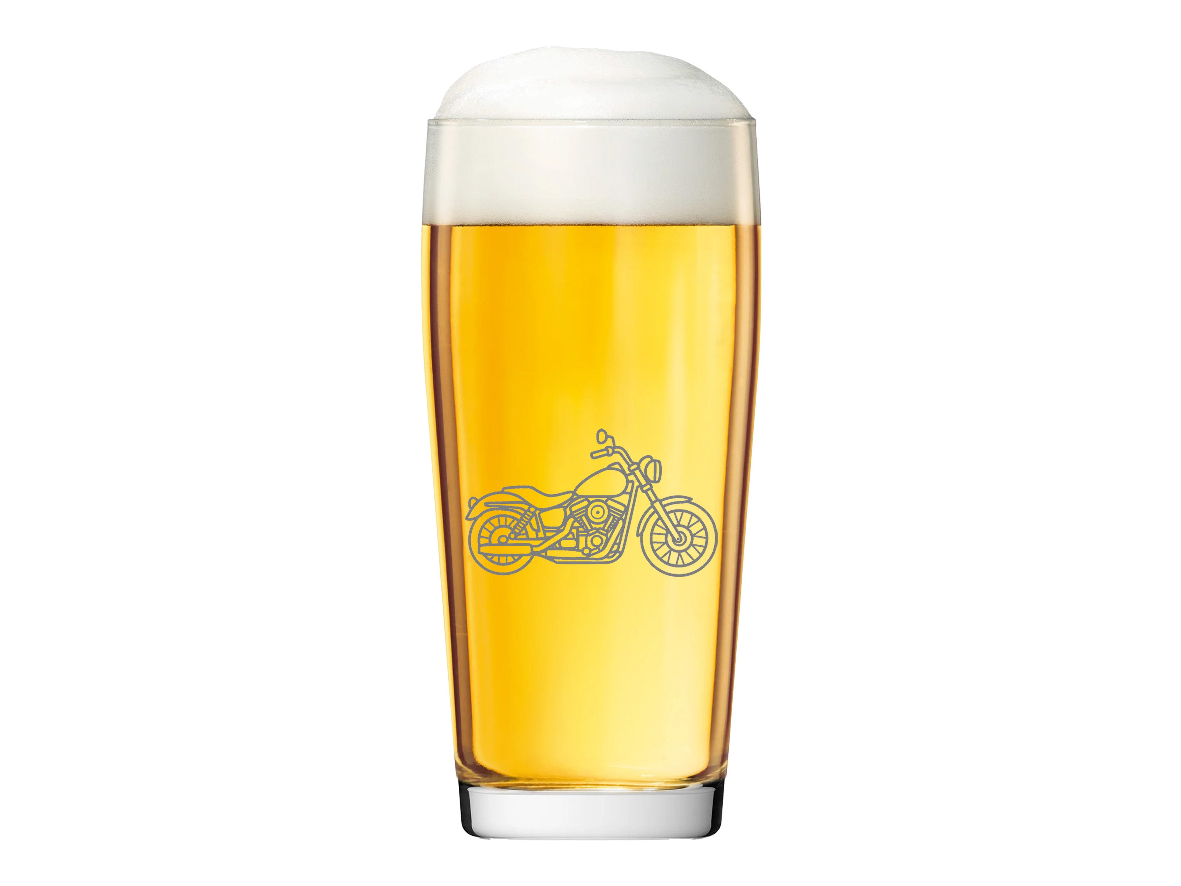 Valhalla Bierglas Gravur Motorrad für Biker - 500ml spülmaschinenfest, 1-tlg., Glas, Atemberaubende Darstellung