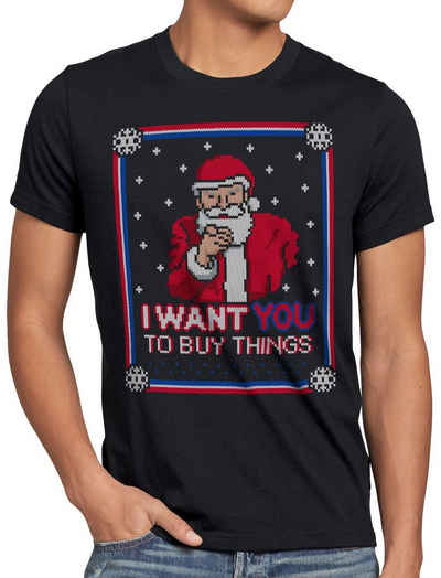 style3 Print-Shirt Herren T-Shirt Buy Things Ugly Sweater weihnachtsmann nikolaus x-mas pulli