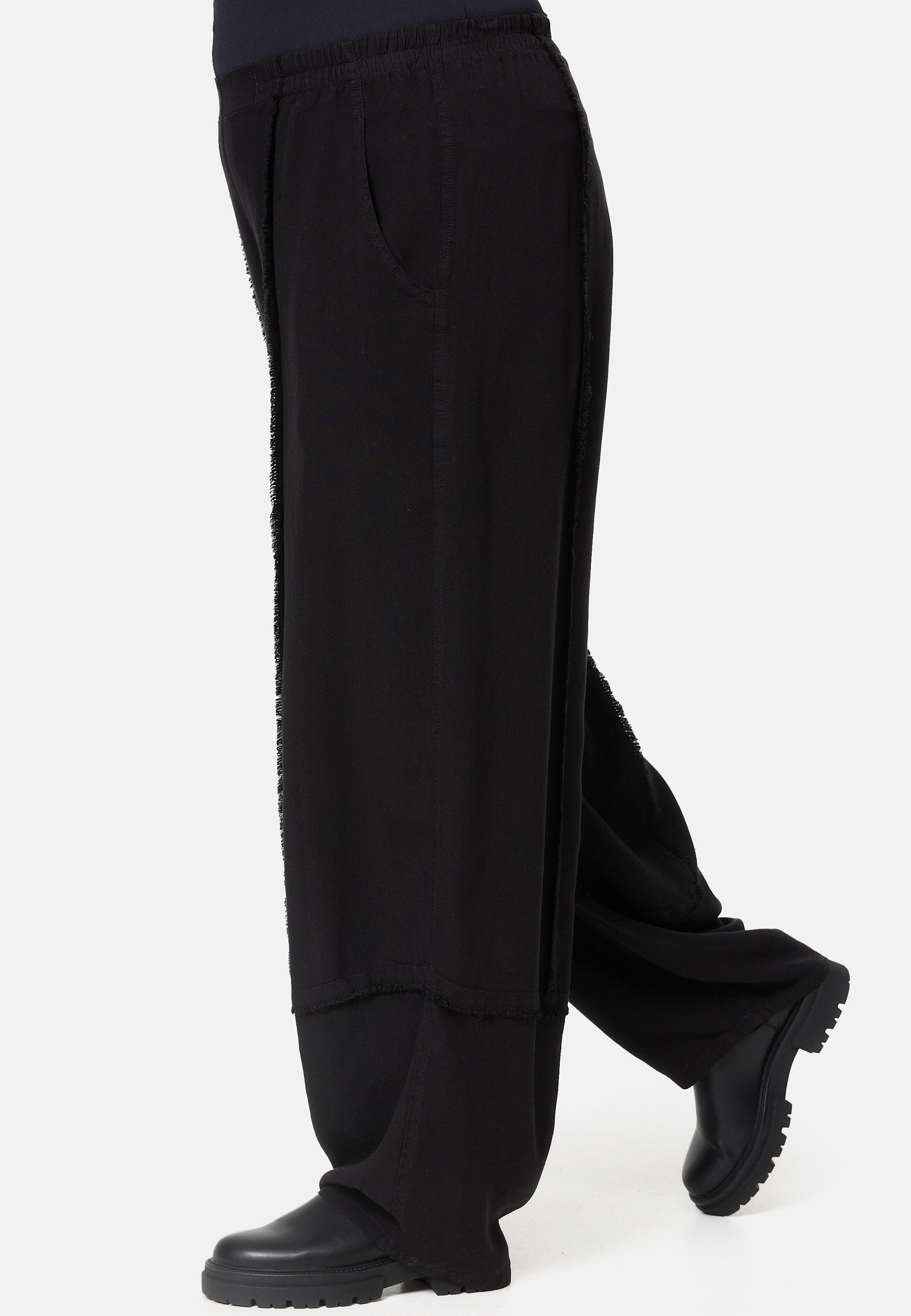 'Mila' Dehnbund-Hose im Kekoo Hose Viskose schwarz leichter aus Boho Stil