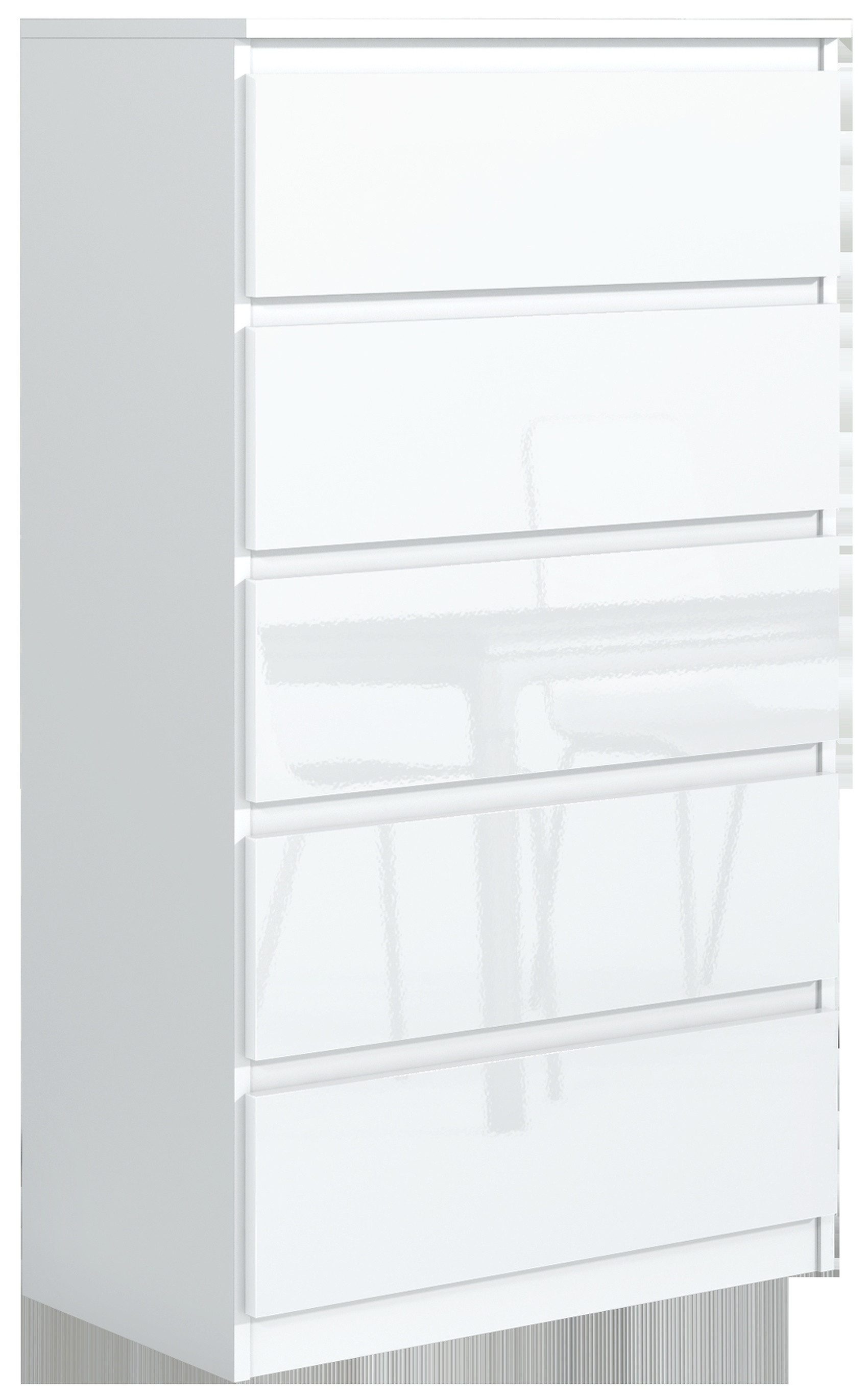 Raumhirsch Furniture Kommode, Sideboard, Kommode für das Schlafzimmer - Wohnzimmer (Maße: 70 × 39 × 124,5 cm, 5 Schubladen, Rollenschienen), viele Farbvarianten - Hochwertig & stabil