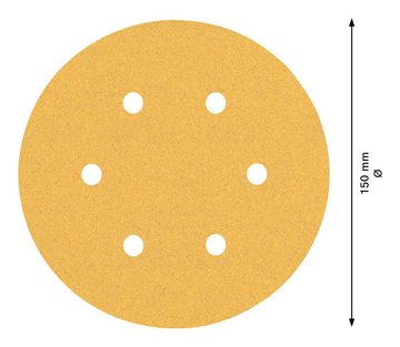 BOSCH Schleifpapier Expert C470 Schleifblätter, (50 Stück), Expert C470, 6 Löcher, f. Exzenterschleifer, 150 mm, K 100 - 50er