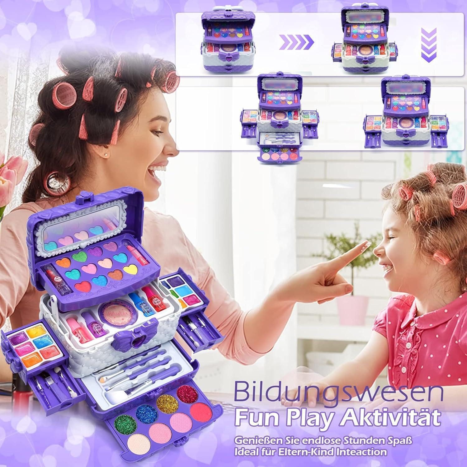 EVACOK Gesichtspflege-Set Kinderschminke Set Mädchen Make Up Schminkkoffer Spielzeug - Geschenk