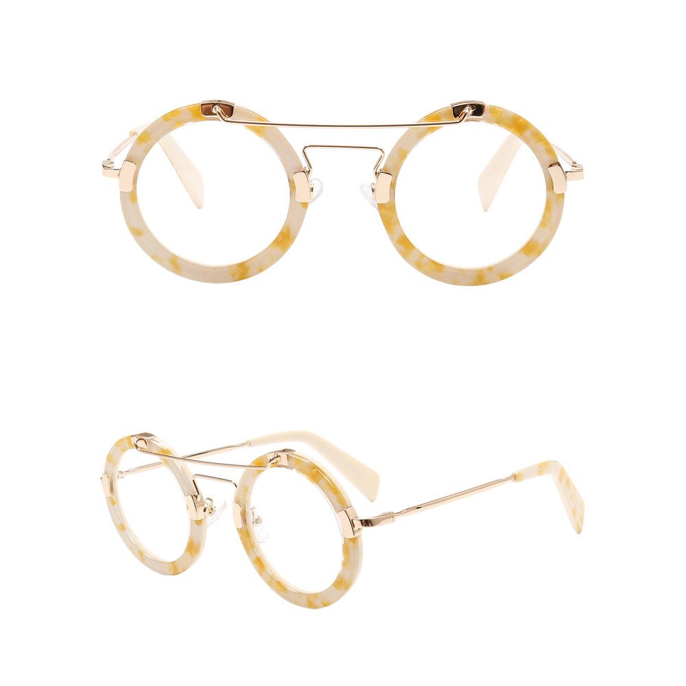 PACIEA Lesebrille Damen Herren Anti Blaulicht Rund Doppelbalkenrahmen