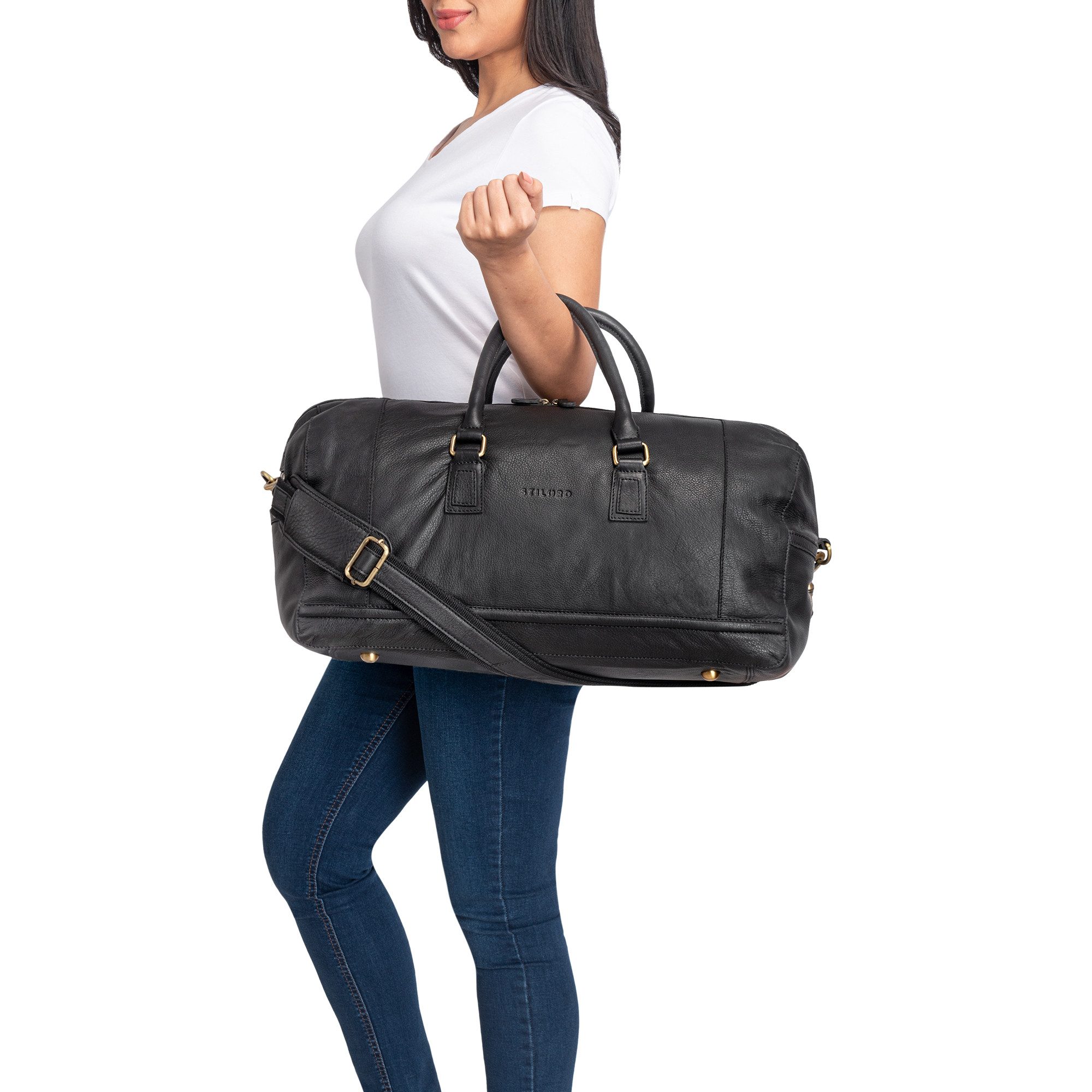 STILORD Weekender "Edson" Leder Weekender Vintage Reisetasche Groß für Herren und Damen