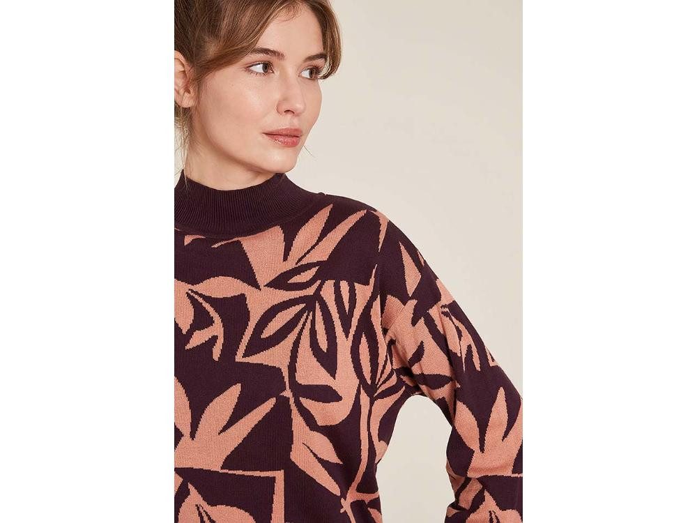 Tranquillo Rundhalspullover tranquillo Bio-Damen-Pullover mit dezentem Rollkra