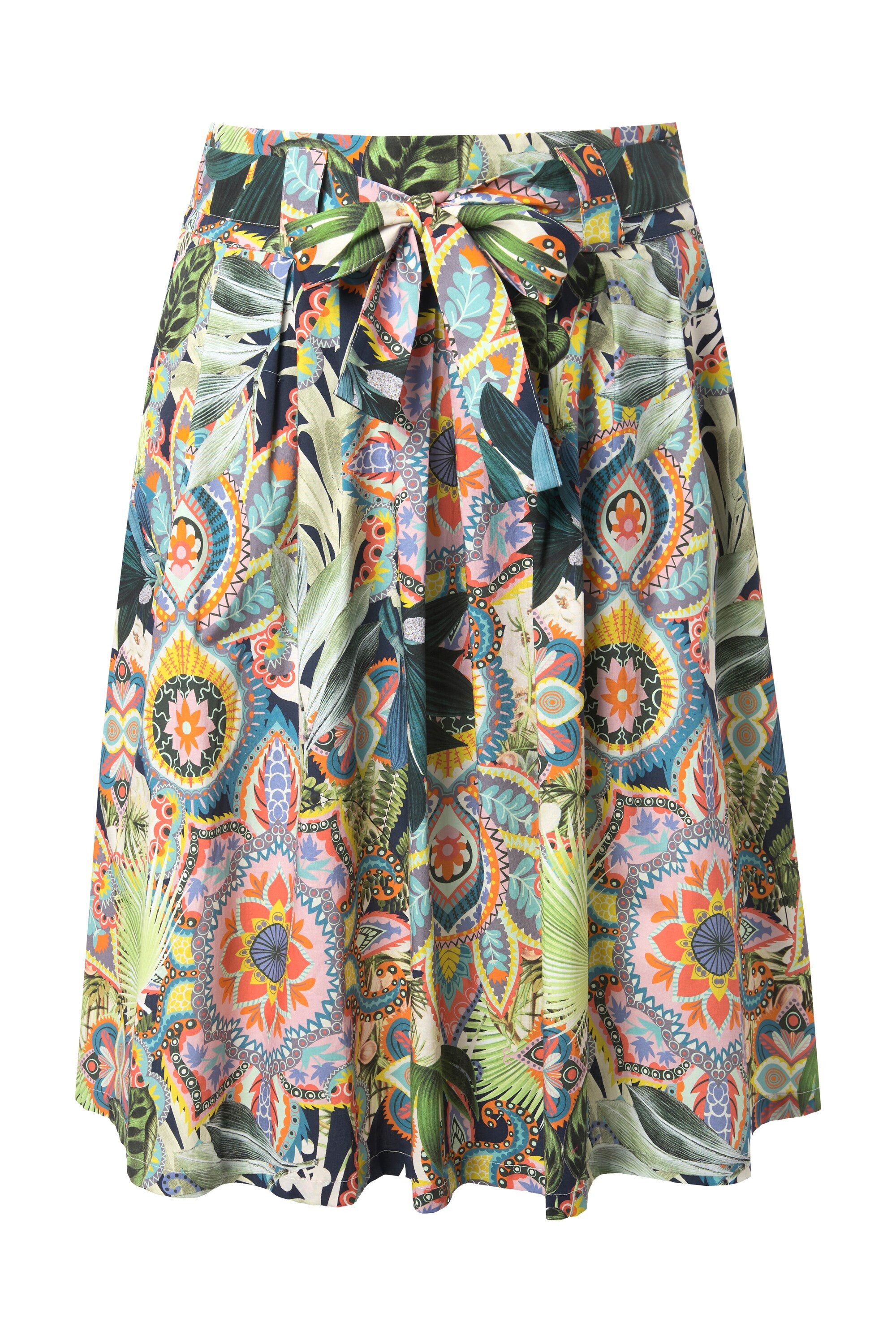 Ulla Popken Jerseyrock Midi-Faltenrock A-Linie Komfortbund