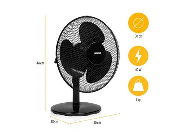 Setpoint Tischventilator, 2er SET kleine Windmaschine leise, mini Raumlüfter, Tisch-Lüfter Ø30cm