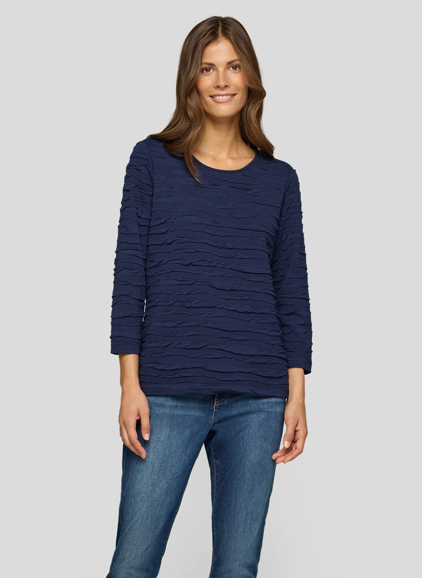 Rabe 3/4-Arm-Shirt mit Struktur Muster günstig online kaufen