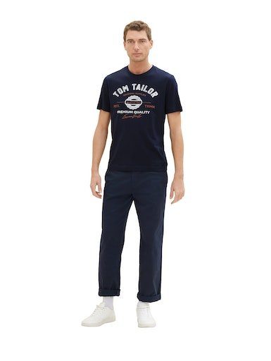 TAILOR mit Logofrontprint großem sky T-Shirt TOM captain blue
