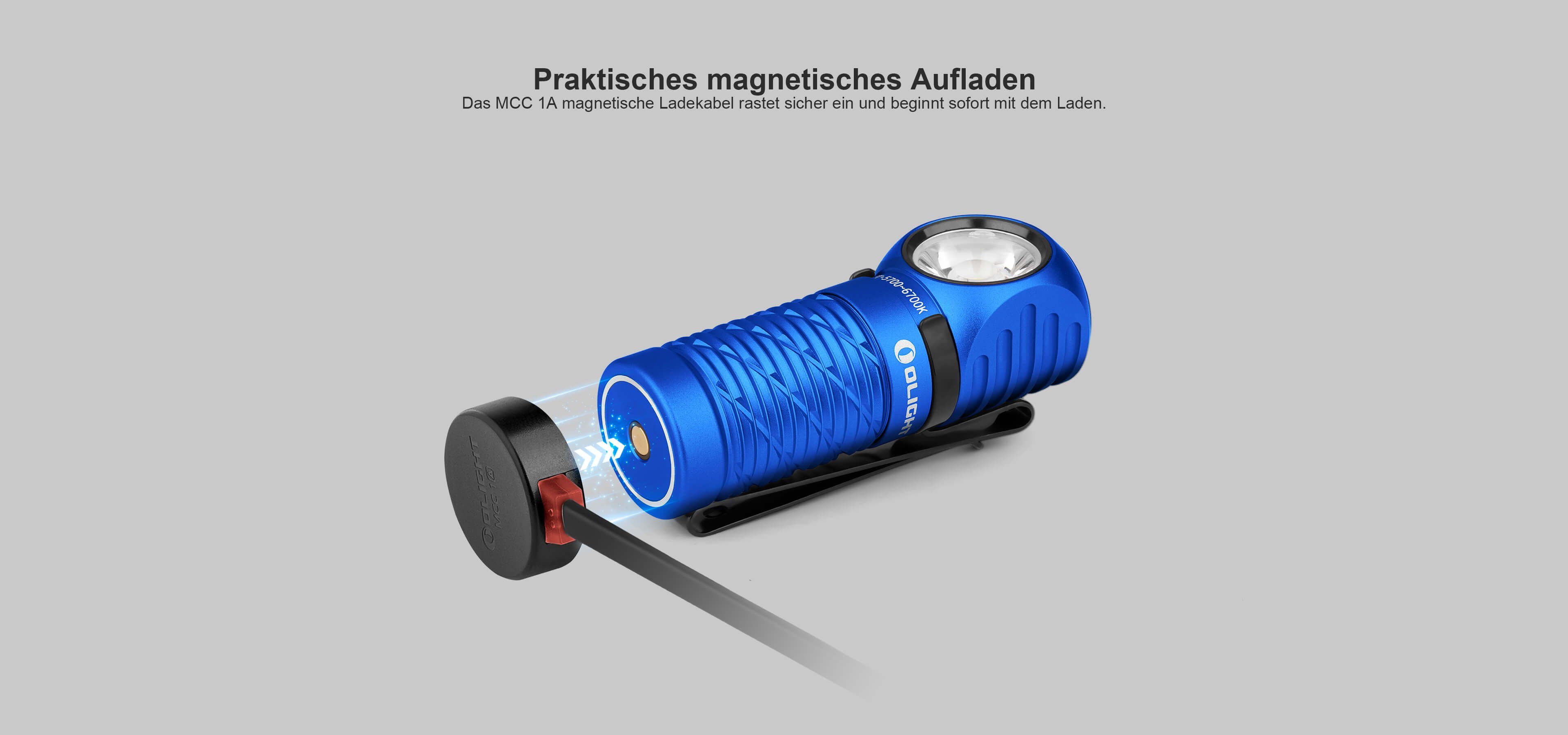 OLIGHT LED Taschenlampe Multifunktionslampe, 2 IPX8 Mini Perun Olight Nachtläufe, Campen für und Blau Wandern