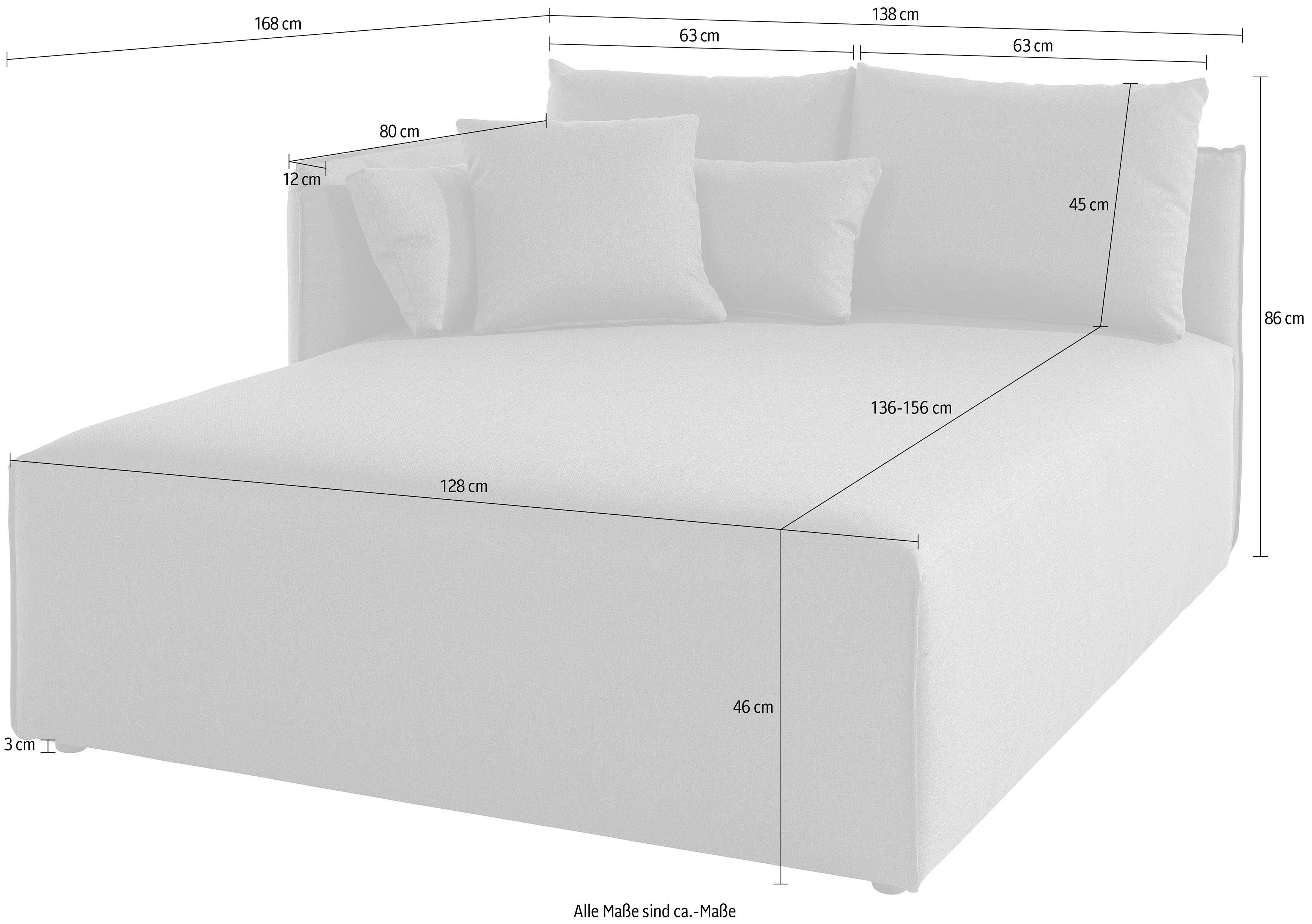 168cm mane Lounge-Modul zum andas - Nöre, Tiefe Zusammenstellen, eigenen 138cm, Breite