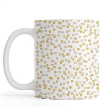 Juniqe Tasse Gold Confetti - Tasse Keramiktasse mit aufgedrucktem, Keramik, Keramiktasse mit aufgedrucktem Design und Henkel