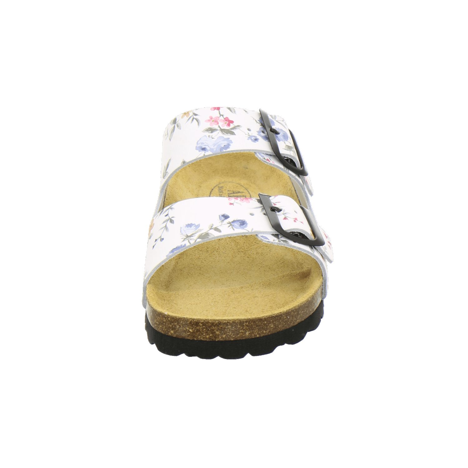 aus mit Damen 2100 Fussbett, weiß-flower AFS-Schuhe Germany Leder Pantolette in für Made