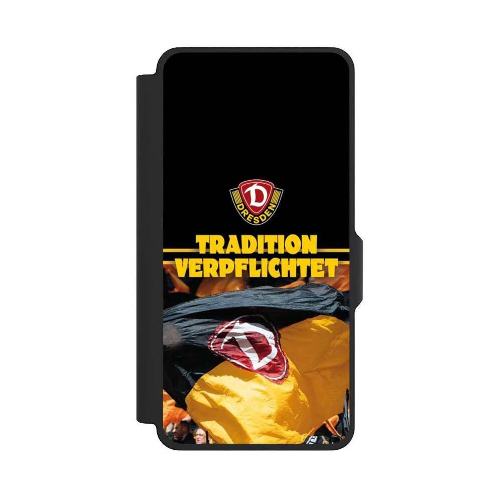 NIVOCASE Handyhülle SG Dynamo Dresden Fanartikel SGD Tradition Verpflichtet Dynamo Dresden, Samsung Galaxy S26+ Klapphülle Handyhülle aus Kunst Leder