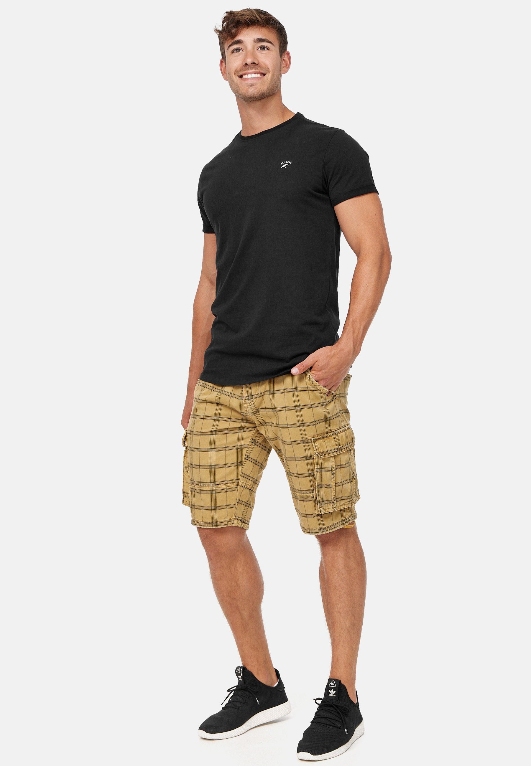 Indicode Cargoshorts Herren Monroe Cargo Cargo Shorts Herrenshorts mit 6 Taschen inkl. Gürtel