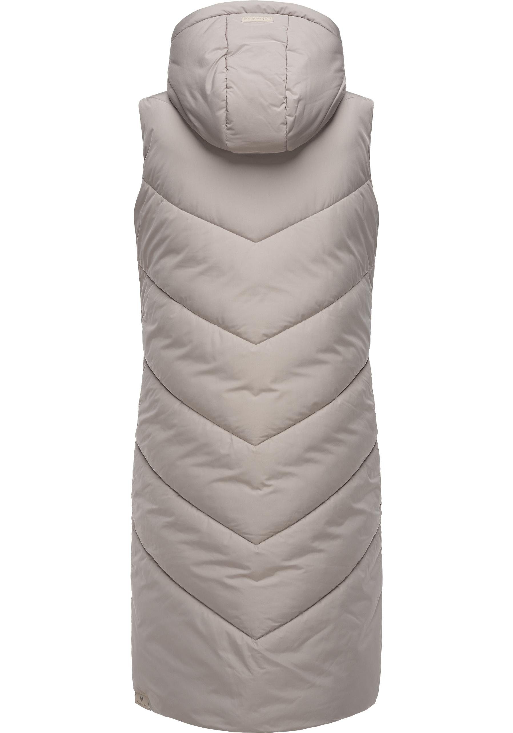 Ragwear Steppweste Suminka Vest Wasserdichte, lange Damen Winterweste