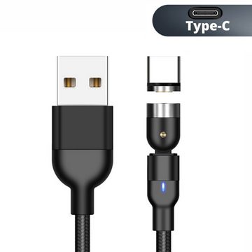 Maclean MCE474/MCE475 USB-Kabel, (100 cm), Magnetisches USB Kabel mit USB-Typ-C Adapter Magnetverbindung