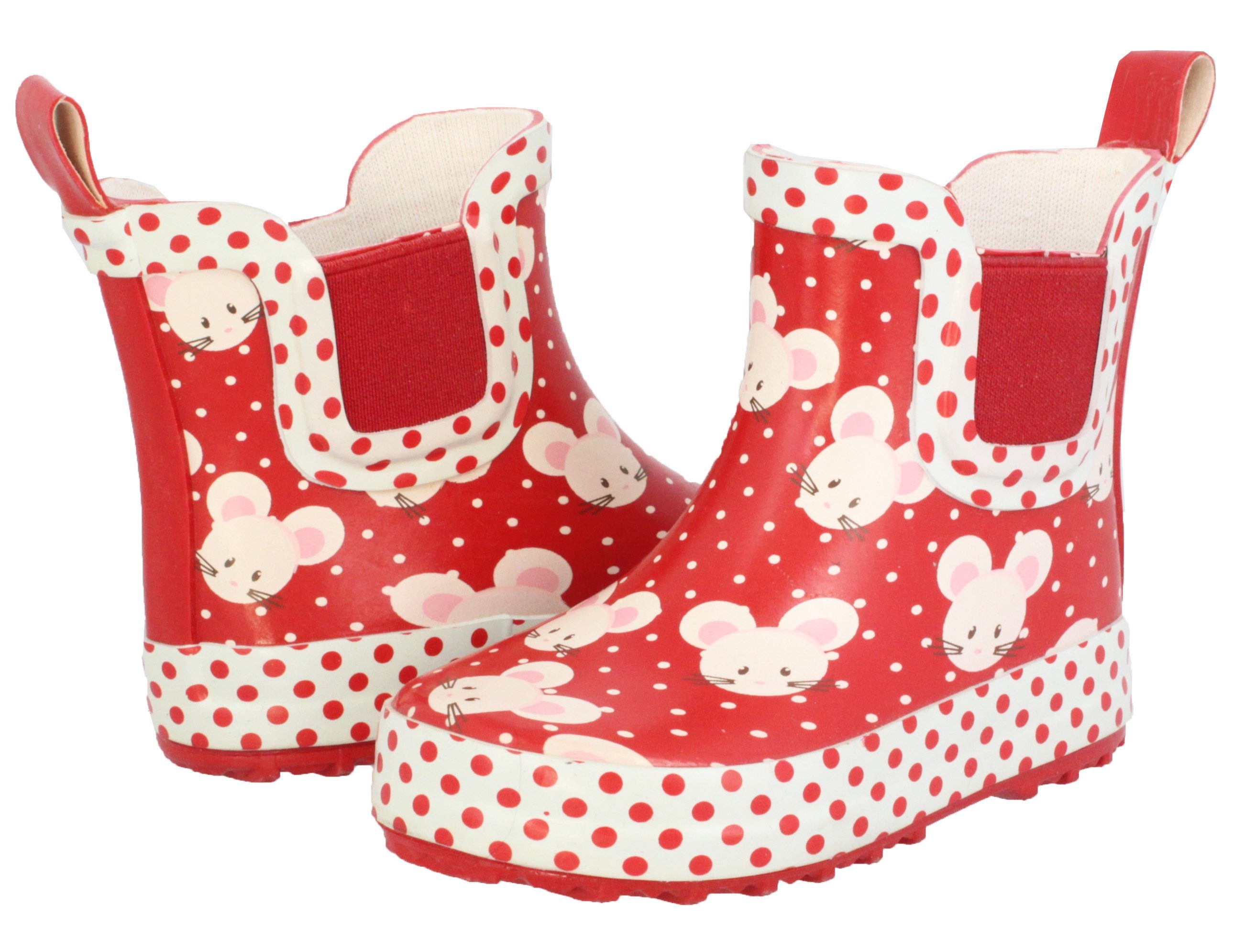 Beck Kleinkinder Gummistiefel Mäuschen Gummistiefel (wasserdichter Kurzstiefel aus weichem Naturkautschuk) seitliche Gummi-Einsätze für leichtes An- und Auszieh – Bild 4 von 5